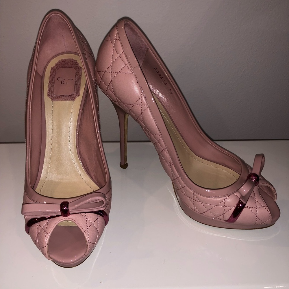 Christian Dior Peep Toe Pump Blush. 39
